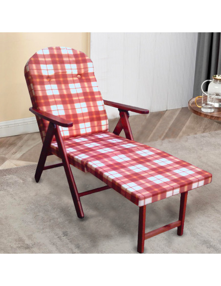 Sillón de haya reclinable ArtLegno Amalfi con extensión 108x65x60cm