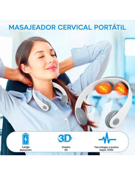 Calentador cuello recargable USB masajeador temperatura ajustable para cervical