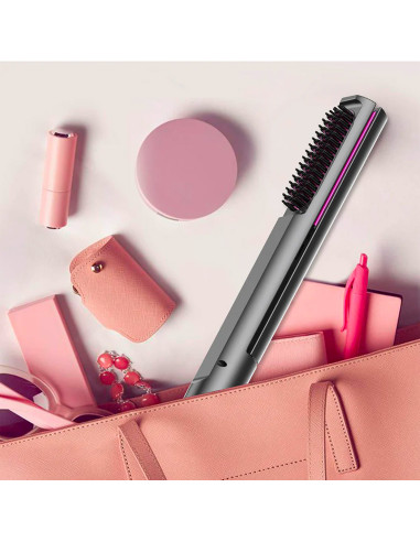 Plancha Pelo Cerámica con Cepillo Alisador 3 en...