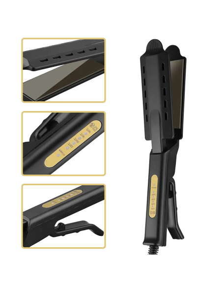 Plancha Pelo Cerámica con Temperatura Ajustable 220° y Orificios de Ventilación