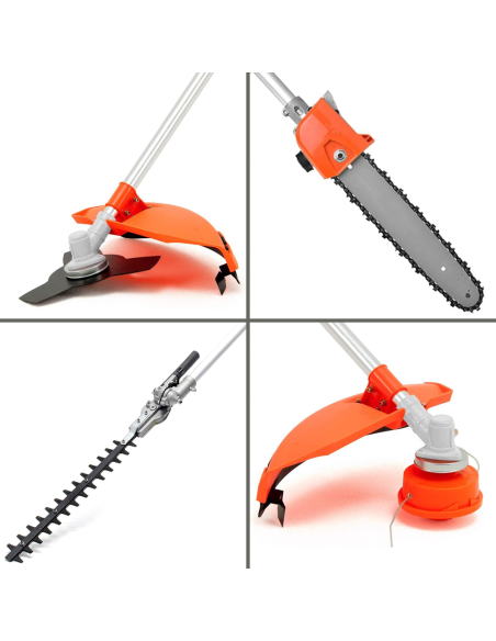 Corta-césped corta-ramas corta-setos 52cc KRAFTROYAL 4 en 1 para jardinería