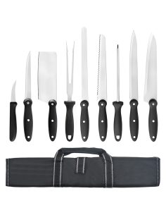 Set 9 Cuchillos de Cocina con Estuche Profesional de Acero Inoxidable Multiusos