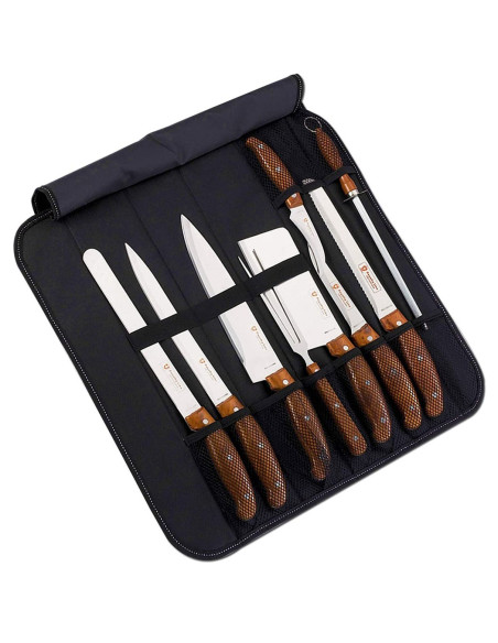 Set 9 Cuchillos de Cocina con Estuche Profesional de Acero Inoxidable Multiusos