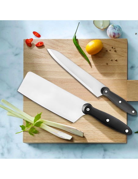 Set 9 Cuchillos de Cocina con Estuche Profesional de Acero Inoxidable Multiusos