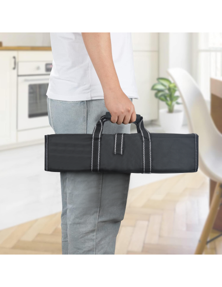 Set 9 Cuchillos de Cocina con Estuche Profesional de Acero Inoxidable Multiusos