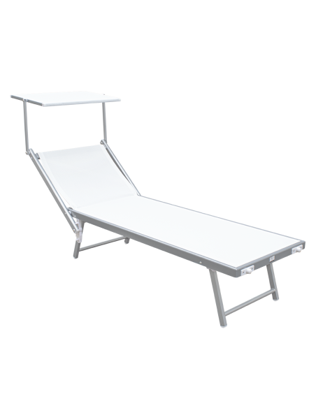 Tumbona LUXURIOUS con Parasol de Aluminio Respaldo Reclinable 180X60X40