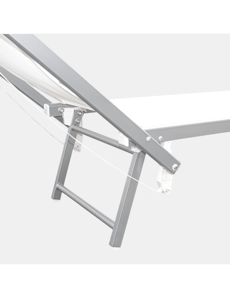 Tumbona LUXURIOUS con Parasol de Aluminio Respaldo Reclinable 180X60X40