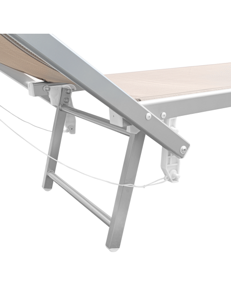 Tumbona LUXURIOUS con Parasol de Aluminio Respaldo Reclinable 180X60X40