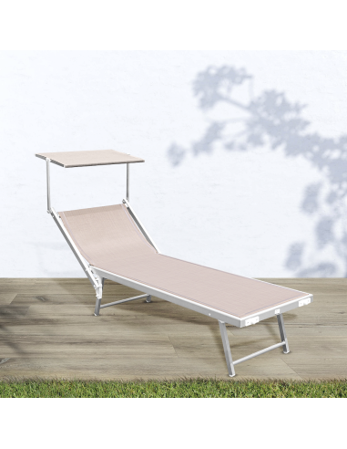Tumbona LUXURIOUS con Parasol de Aluminio...