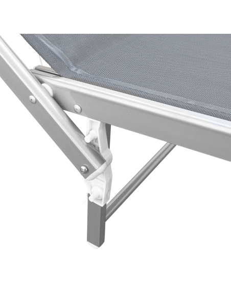 Pack 2 Tumbonas Playa LUXURIOUS Parasol de Aluminio Reclinable 180X60X40