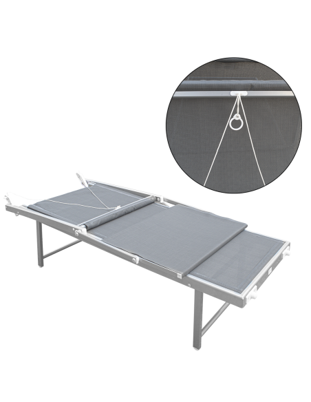 Pack 2 Tumbonas Playa LUXURIOUS Parasol de Aluminio Reclinable 180X60X40