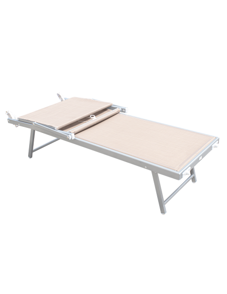 Pack 2 Tumbonas Playa LUXURIOUS Parasol de Aluminio Reclinable 180X60X40