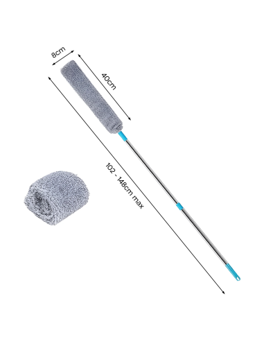 Plumero telescópico extensible con paño de...