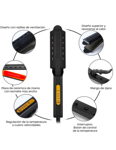 Plancha Pelo Cerámica con Temperatura Ajustable...