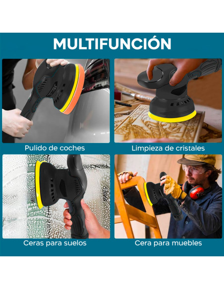 Pulidora Eléctrica con Batería 24V para coches y Pisos 8 Velocidades