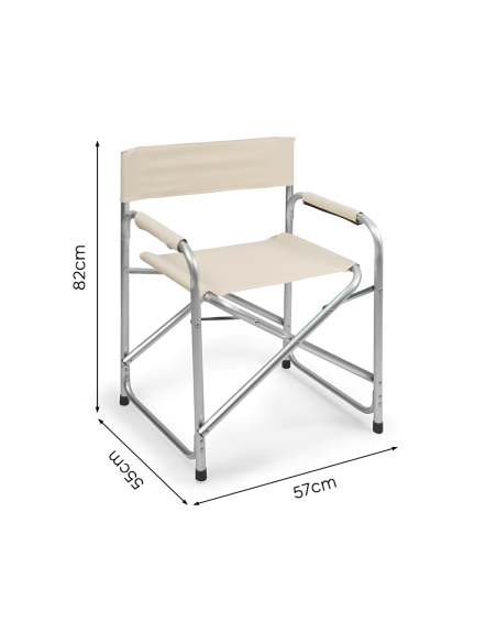 Silla de tela y aluminio ONSHORE plegable Textilene 55x57x82cm