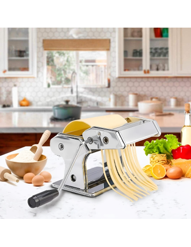 Máquina de Pasta Fresca Manual de Acero con 7...