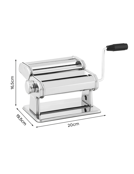 Máquina de Pasta Fresca Manual de Acero con 7 Ajustes para Lasaña y Fettuccine