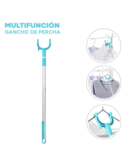 Plumero telescópico extensible con paño de microfibra para polvo y suelos
