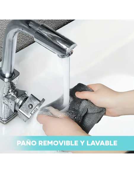 Plumero telescópico extensible con paño de microfibra para polvo y suelos