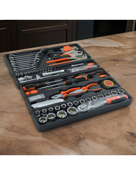 Caja de Herramientas Maletín Portátil Caja 85 Herramientas de Ferretería