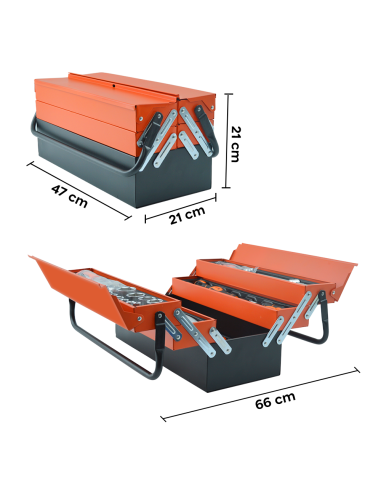 Caja de Herramientas Maletín Portátil Caja 85...