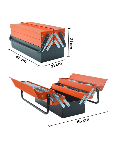 Caja de Herramientas Maletín Portátil Caja 85 Herramientas de Ferretería