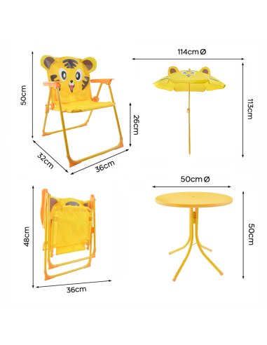 Set de Jardín para Niños 4pz Mesa Sillas y...