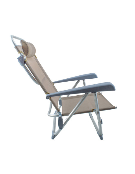 Silla de playa Spiaggina en Textilene con cojín reclinable de aluminio