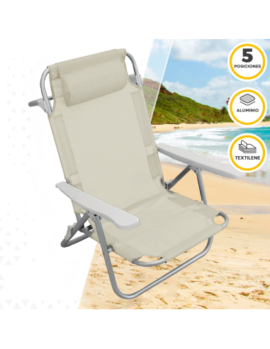 Silla de playa Spiaggina en Textilene con cojín...