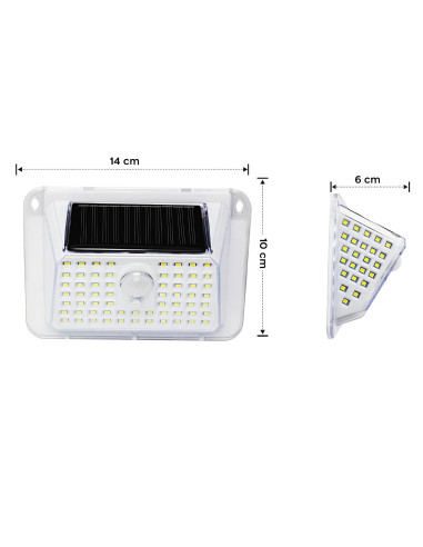 Lámpara solar LED de pared aplique Luz Fría con...