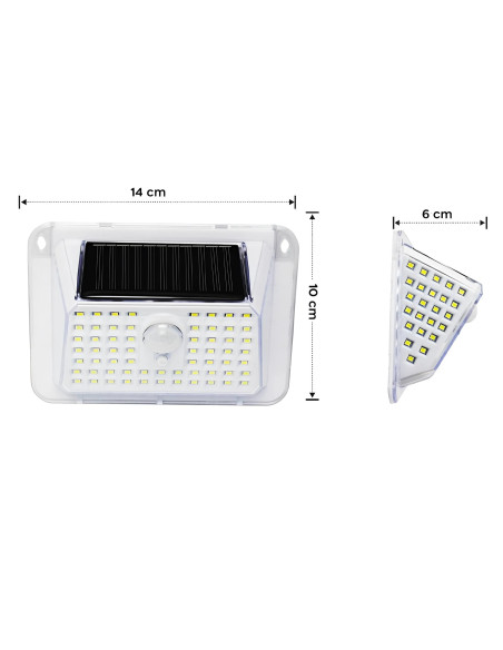Lámpara solar LED de pared aplique Luz Fría con sensor de movimiento