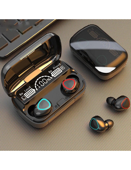 Auriculares táctiles inalámbricos Bluetooth 5.3 Micrófono con pantalla LED