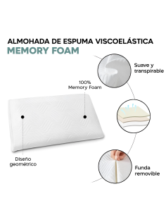 4 almohadas cervicales viscoelástica 11cm altura frescura... 2