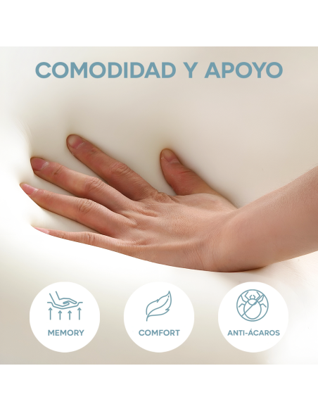 4 almohadas cervicales viscoelástica 11cm altura frescura respirable y aloe vera