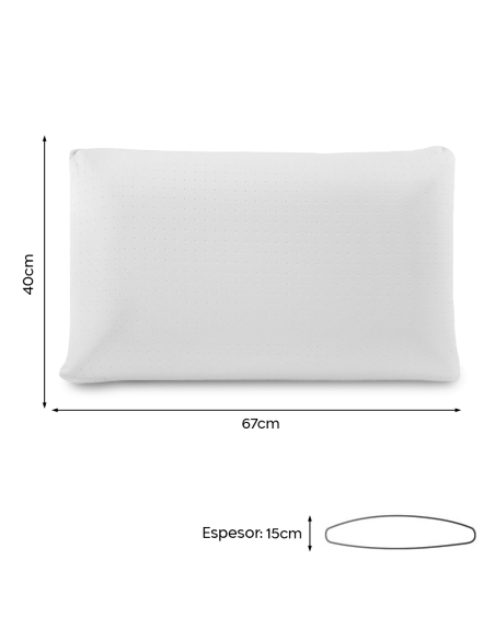 2 piezas almohadas ortopédicas de espuma viscoelástica para cama grosor de 15cm