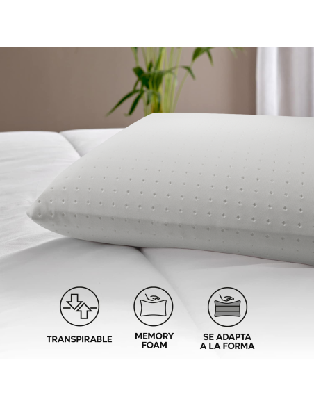 2 piezas almohadas ortopédicas de espuma viscoelástica para cama grosor de 15cm