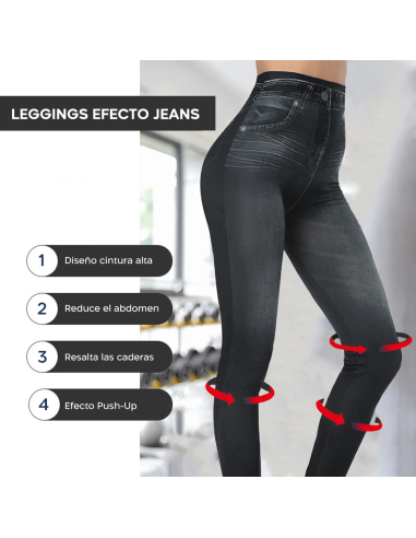 Conjunto de 3 Leggings para mujer efecto Jeans...