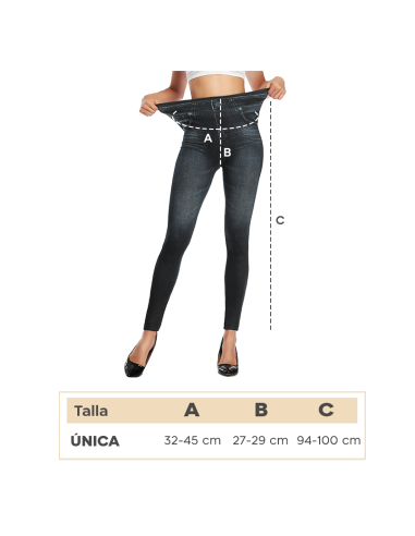 Conjunto de 3 Leggings para mujer efecto Jeans...