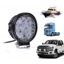 Foco 27w - 9 LED de luz fría / Apto para coche - camión - barco (forma cuadrada)