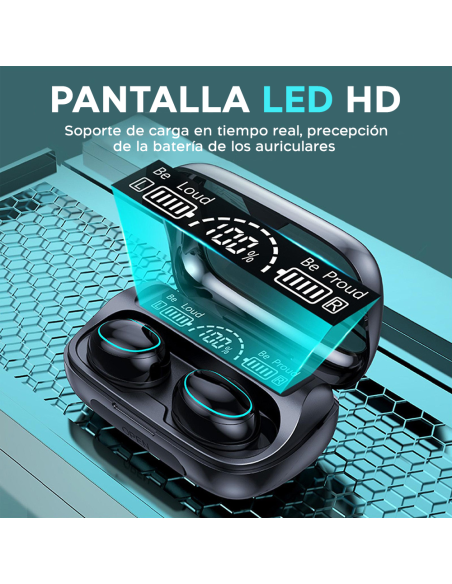 Auriculares táctiles inalámbricos Bluetooth 5.3 Micrófono con pantalla LED