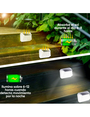 Lámpara solar LED de pared aplique Luz Fría con...