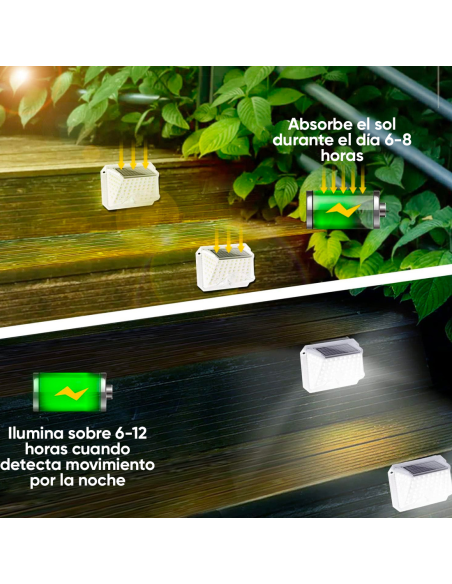 Lámpara solar LED de pared aplique Luz Fría con sensor de movimiento