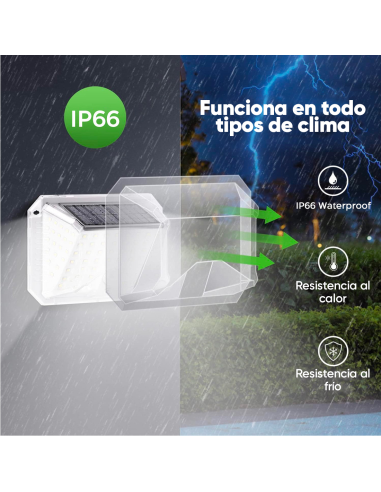 Lámpara solar LED de pared aplique Luz Fría con...