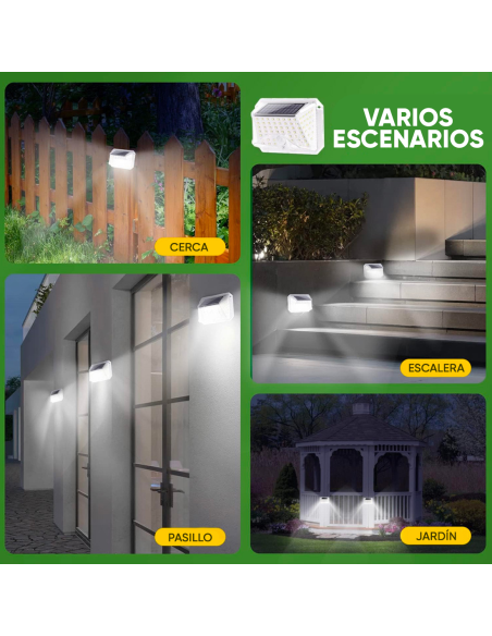 Lámpara solar LED de pared aplique Luz Fría con sensor de movimiento