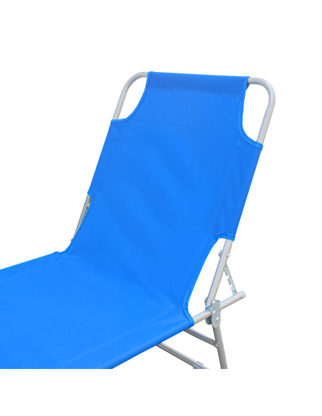 Set 2 Tumbonas plegables 2309 respaldo reclinable de acero 4 posiciones