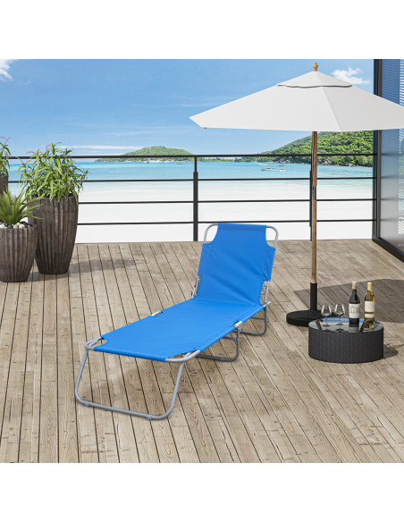 Set 2 Tumbonas plegables 2309 respaldo reclinable de acero 4 posiciones