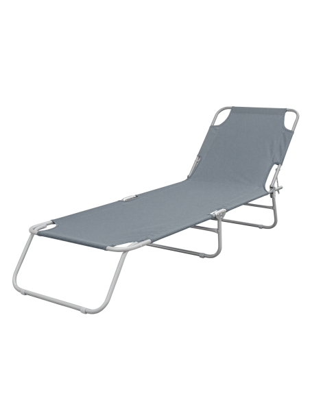 Set 2 Tumbonas plegables 2309 respaldo reclinable de acero 4 posiciones