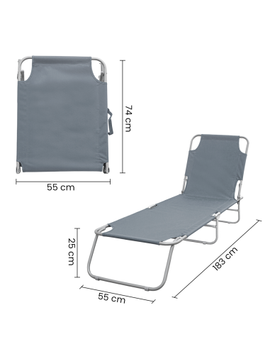 Set 2 Tumbonas plegables 2309 respaldo...