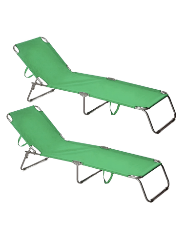 Set 2 Tumbonas plegables 2309 respaldo...